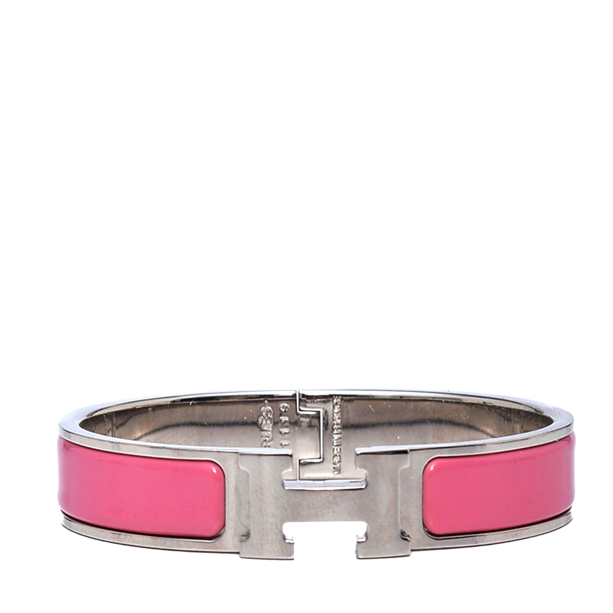 Hermes - Bubblegum Enamel Clic H Bracelet